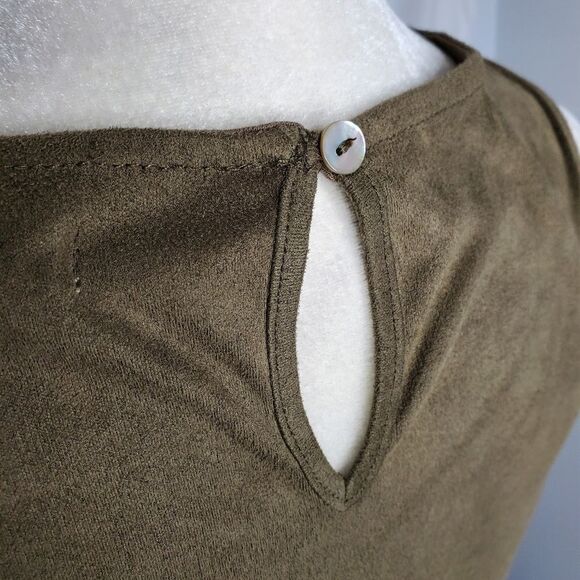 LA HEARTS mini dress earth tone sleeveless vegan suede fringe S - Picture 6 of 10